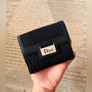 Vintage Christian Dior Black Jacquard Wallet